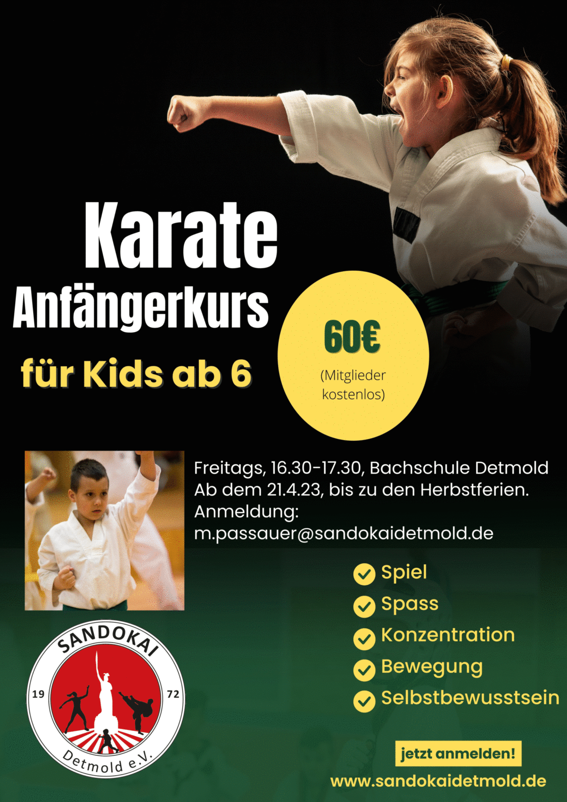 Kinder Anfängerkurs Karate 2023
